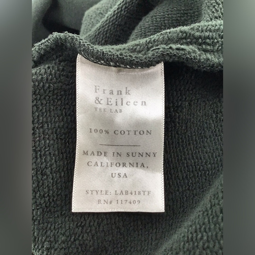 Frank & Eileen Dark Green Cotton Garment Size:S - Picture 4 of 6